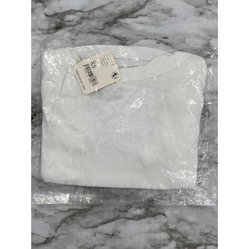 Free People NWT Alia Tank Scoop Neck Sleeveless Ribbed Layering Top White XS New - Picture 10 of 11